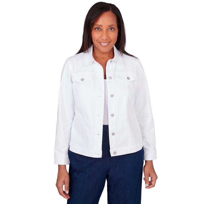 アルフレッド ダナー レディース アウター ジャケット・ブルゾン プチ デニム Petite Alfredunner Classic Fit Denim Jean Jacket White ホワイト