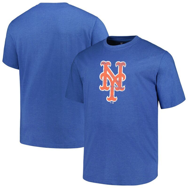 プロファイル メンズ トップス Tシャツ トール ロゴ Mens Profile Heatheroyal New York Mets Big Tall Weathered Logo TShirt Met Blue ブルー