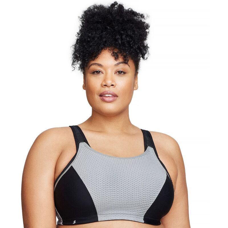グラマライズ レディース アンダーウェア ブラジャー プラスサイズ Plusize Glamorise FullFigure Adjustable Wirelessport Bra 1166 Black ブラック