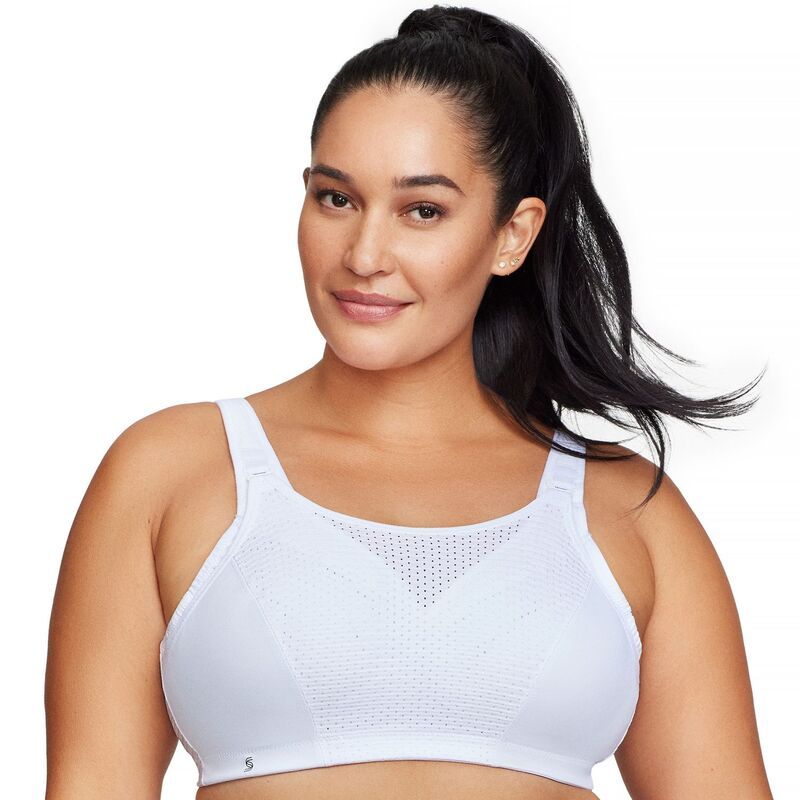 グラマライズ レディース アンダーウェア ブラジャー プラスサイズ Plusize Glamorise FullFigure Adjustable Wirelessport Bra 1166 White ホワイト