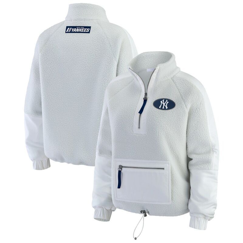 ウェア バイ エリン アンドルーズ レディース トップス Tシャツ フリース ジャケット Womens WEAR by Erin Andrews Gray New York Yankees Polar Fleece QuarterZip Jacket Ynk