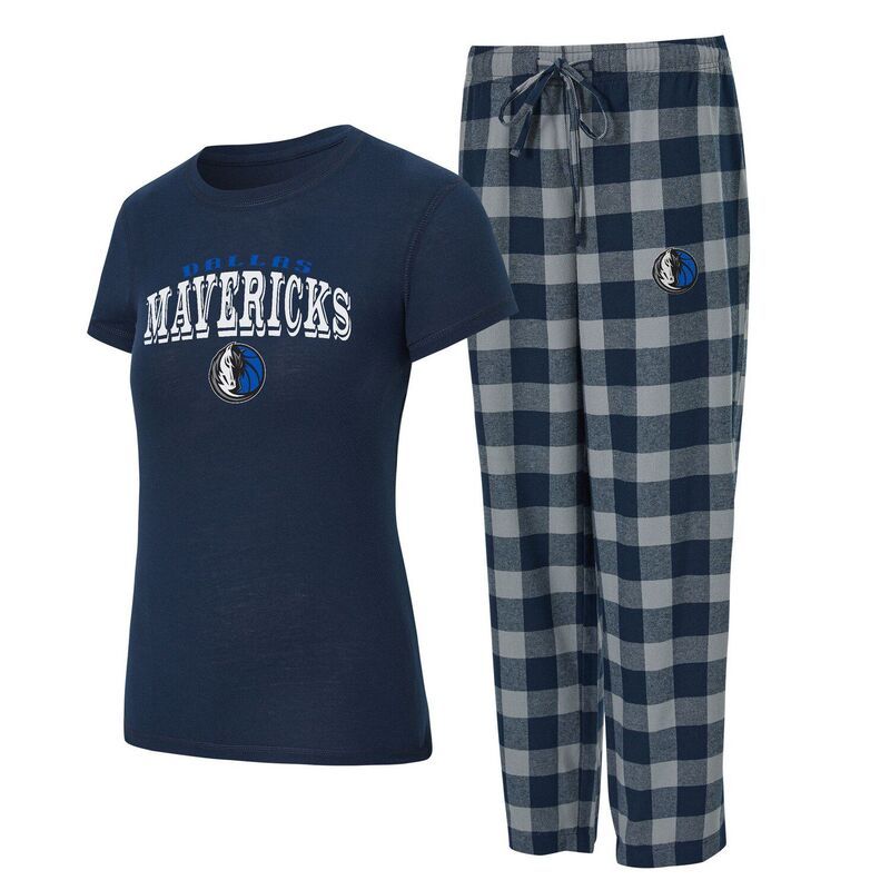 アンブランデッド レディース アンダーウェア ナイトウェア パンツ Tシャツ Unbranded Womens Conceptsport NavyGray Dallas Mavericks Avondale TShirt Pants Flannel PJ Se