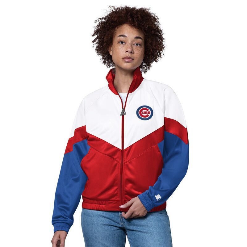 スターター レディース アウター ジャケット・ブルゾン Womenstarter WhiteRed Chicago Cubs Teamwork Raglan FullZip Track Jacket Cub White ホワイト