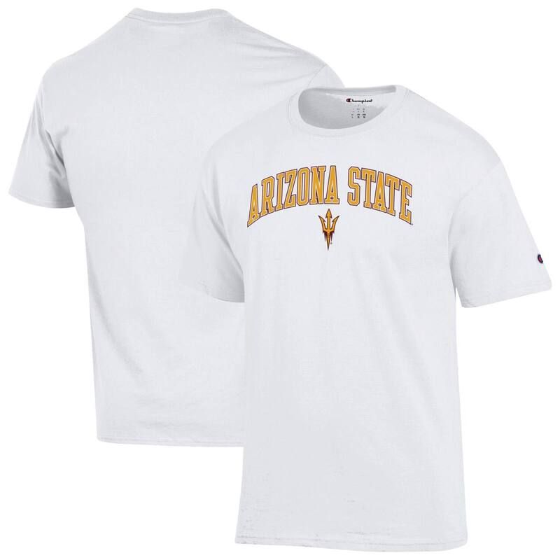チャンピオン メンズ トップス Tシャツ ロゴ MensChampion White Arizona State Sun Devils Arched Logo TShirt Asu White ホワイト