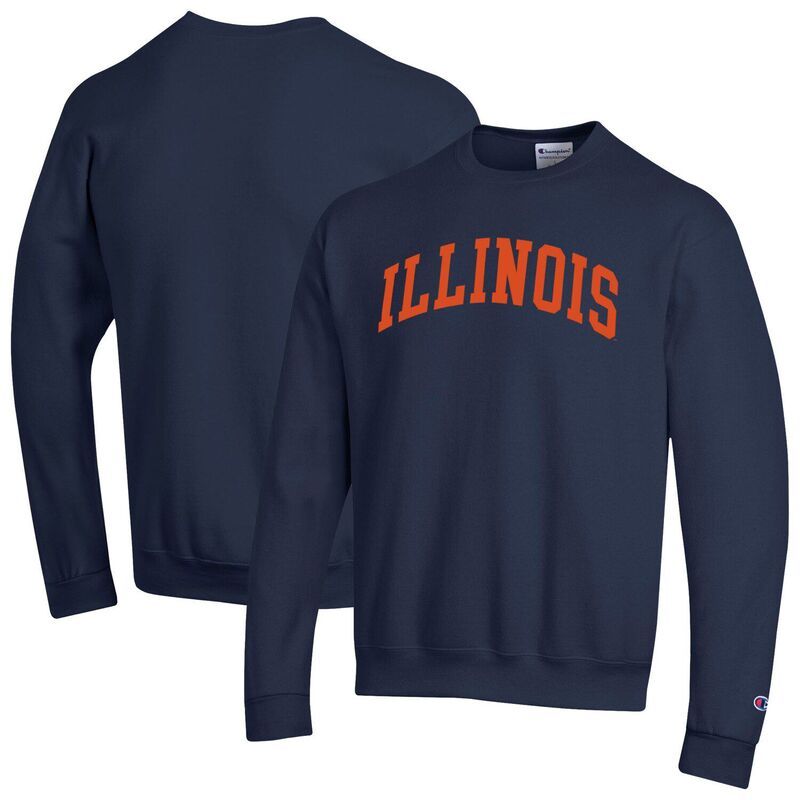 チャンピオン メンズ トップス Tシャツ スウェット フリース Mens Championavy Illinois Fighting Illini Basic Arch Fleece Pullover Sweatshirt Ill Navy ネイビー