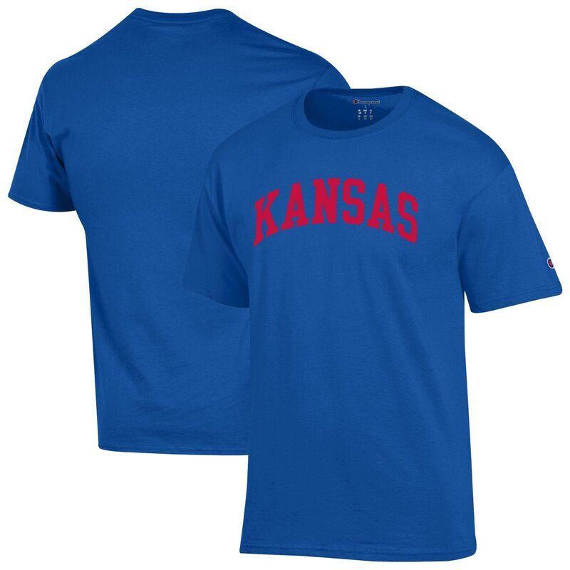 チャンピオン メンズ トップス Tシャツ Mens Champion Royal Kansas Jayhawks Basic Arch TShirt Kns Blue ブルー