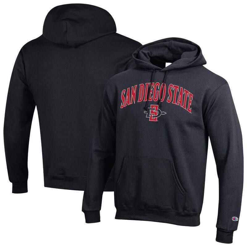 チャンピオン メンズ トップス Tシャツ ロゴ フリース パーカー MensChampion Black San Diego State Aztecs Arched Logo Fleece Pullover Hoodie Sds Black ブラック