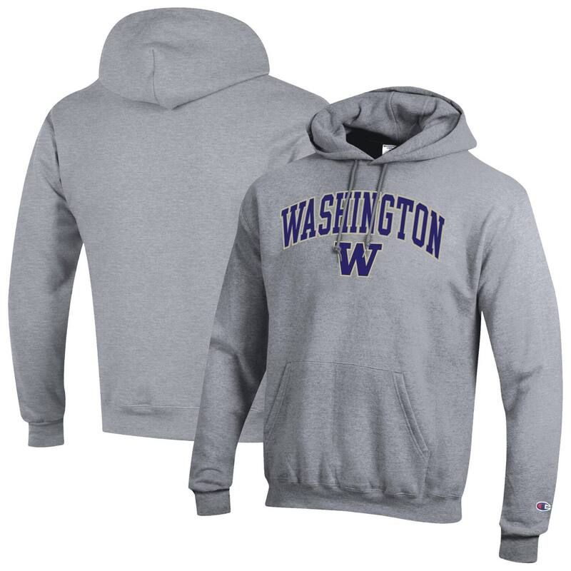チャンピオン メンズ トップス Tシャツ ロゴ フリース パーカー MensChampion Heather Gray Washington Huskies Arched Logo Fleece Pullover Hoodie Wsh Grey グレー 14,746円