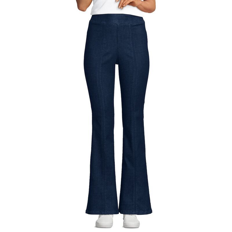 ランズエンド レディース ボトムス デニムパンツ ジーンズ Womens Lands End High Rise Pull On Flare Jeans Riverinse
