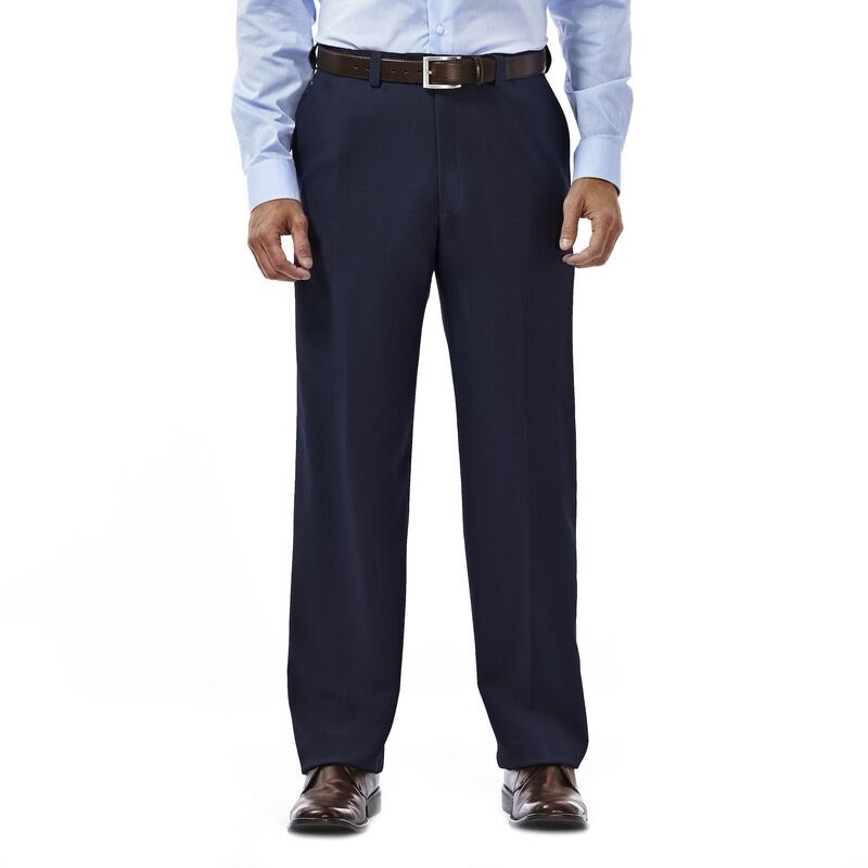 ハガー メンズ ボトムス カジュアルパンツ Mens Haggar eCLo Stria ClassicFit FlatFront Dress Pants Blue ブルー