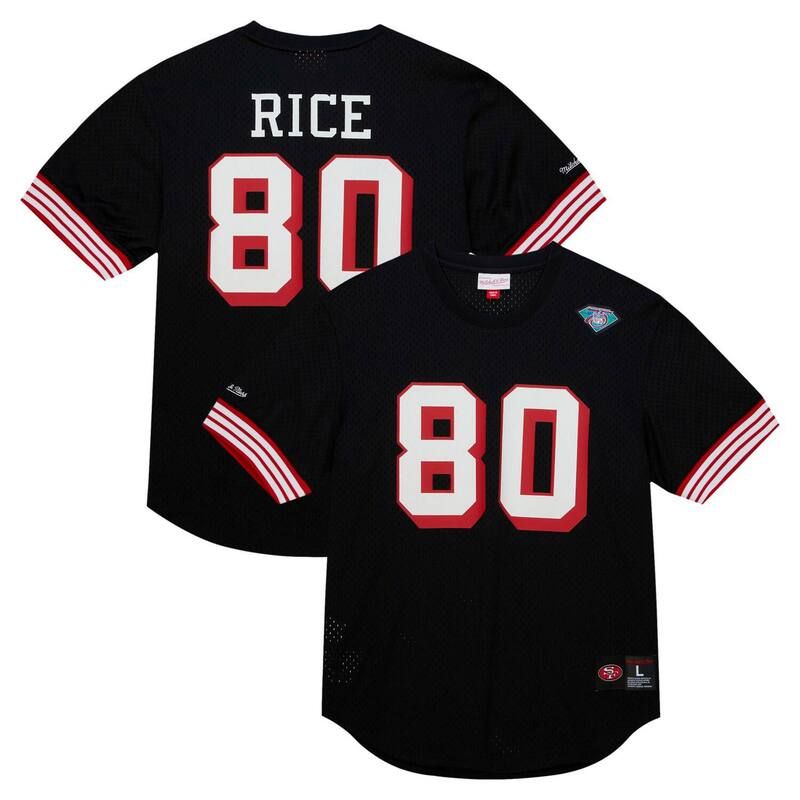 ミッチェルネス メンズ トップス Tシャツ メッシュ Mens Mitchell Ness Jerry Rice Black San Francisco 49ers Retired Player Name Number Mesh Top 49r Black ブ 25,752円