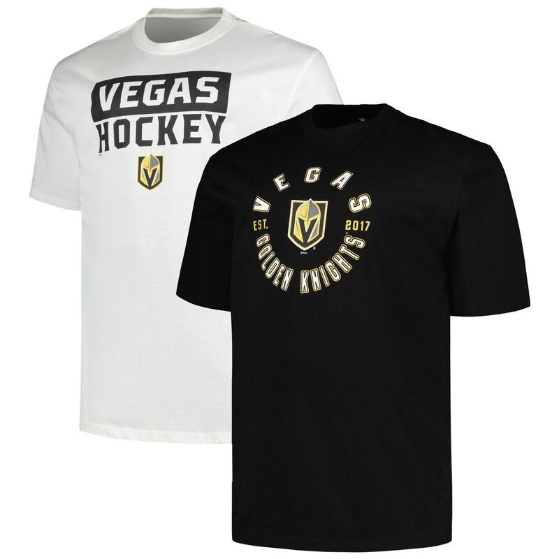 【送料無料】 ファナティクス メンズ Tシャツ トップス Mens Fanatics Vegas Golden Knights Big Tall 2Pack TShirt Set Lvk Black