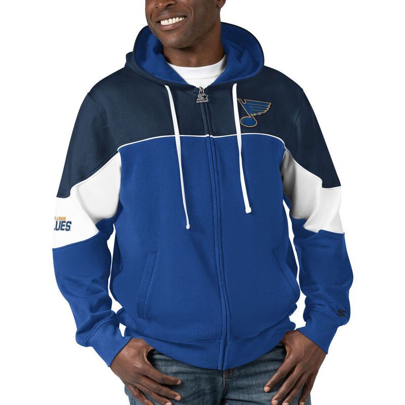 スターター メンズ トップス Tシャツ パーカー Menstarter BlueNavy St Louis Blues Power Forward FullZip Hoodie Blue ブルー