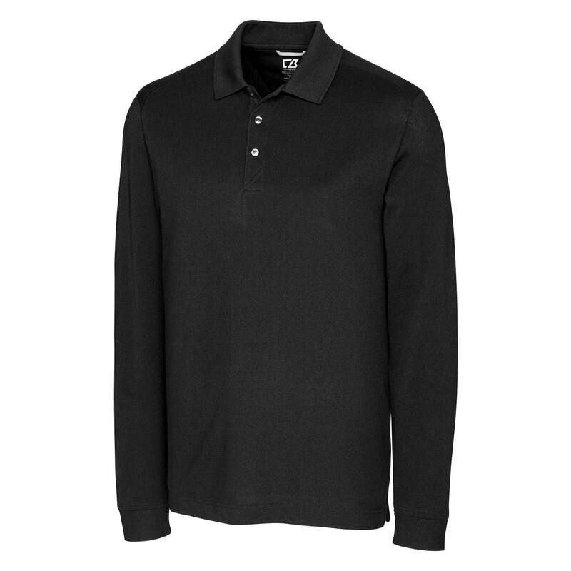 カッターアンドバック メンズ トップス Tシャツ ポロシャツ トール Cutter Buck Advantage TriBlend Pique Mens Big and Tallong Sleeve Polo Black ブラック