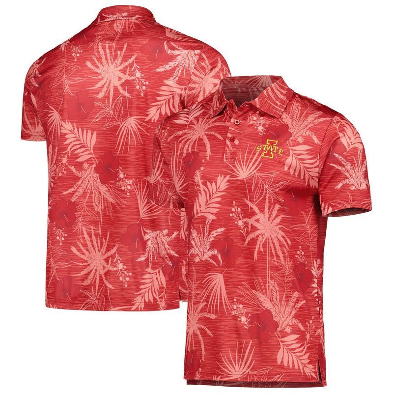 コロシアム メンズ トップス Tシャツ ポロシャツ Mens Colosseum Cardinal Iowa State Cyclones Palms Team Polo Isu Red レッド