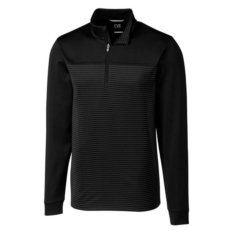 カッターアンドバック メンズ アウター ジャケット・ブルゾン ハーフジップ トール Cutter Buck Traverse Stripe Stretch Quarter Zip Mens Big and Tall Pullover Black ブラック
