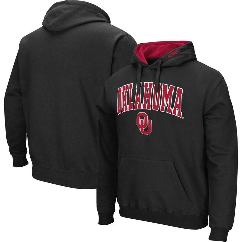 コロシアム メンズ トップス Tシャツ ロゴ パーカー Mens Colosseum Black Oklahoma Sooners Arch Logo 30 Pullover Hoodie Okl Black ブラック