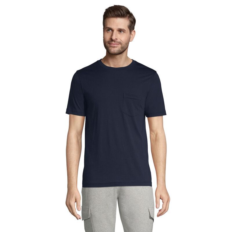 ランズエンド メンズ トップス Tシャツ Mens Lands End Supima Pocketee Radiant Navy ネイビー