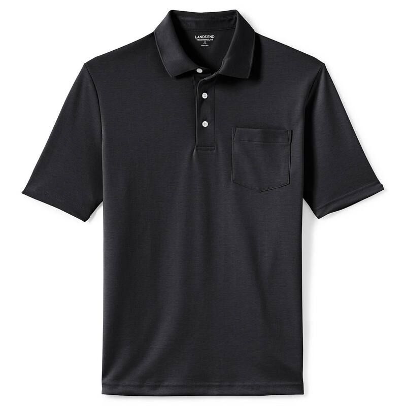 ランズエンド メンズ トップス Tシャツ ポロシャツ トール Big Tallands End Super Soft Supima Pocket Polo Black ブラック