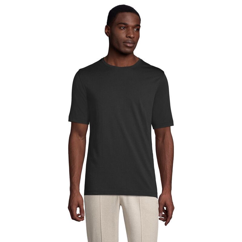 ランズエンド メンズ トップス Tシャツ クルーネック Mens Lands End Supima Crewneck Tee Black ブラック