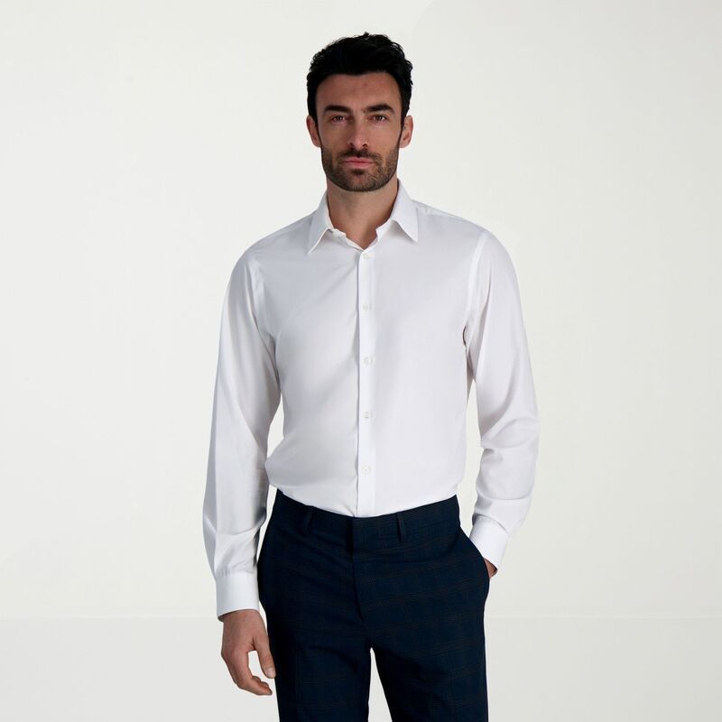 ハガー メンズ トップス Tシャツ Mens Haggar Smart Wash Classic Fit Wrinkle Free Dresshirt White Solid ホワイト