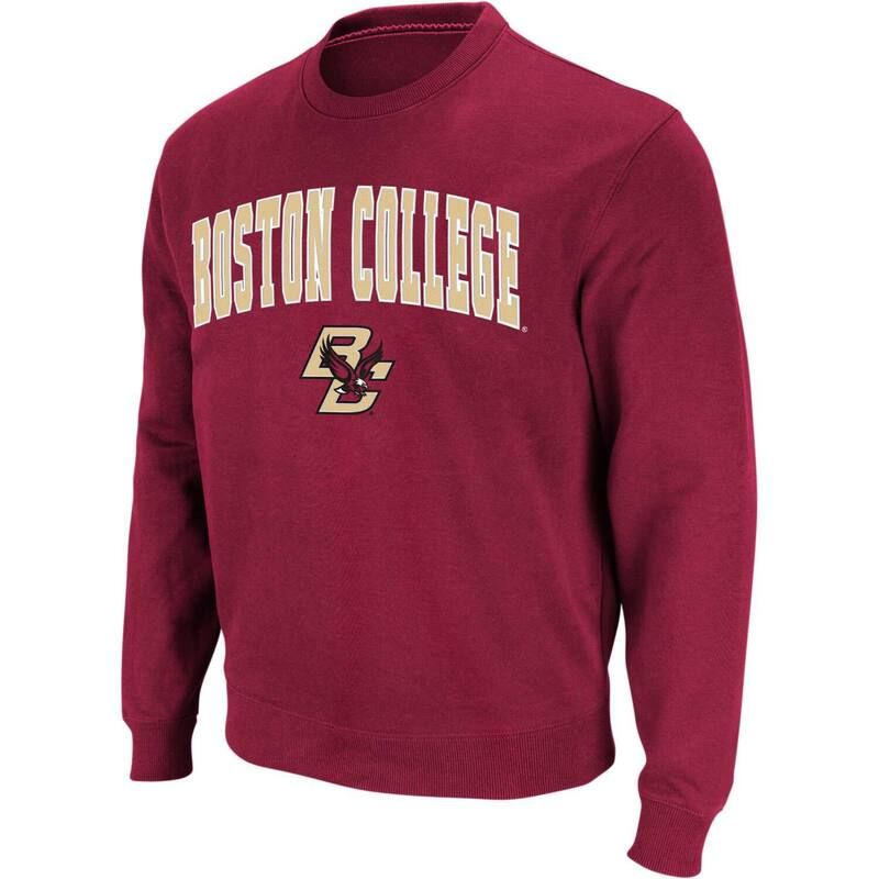 コロシアム メンズ トップス Tシャツ クルーネック スウェット ロゴ Mens Colosseumaroon Boston Collegeagles Arch Logo Crew Neck Sweatshirt Bos Red レッド