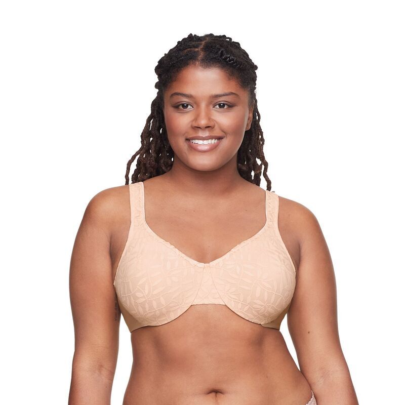 オルガ レディース アンダーウェア ブラジャー ミニ シアー レース OlgaR by WarnersR Sheer Leaves Lace FullFigure FullCoverage Minimizer Bra 35519 Butterscotch