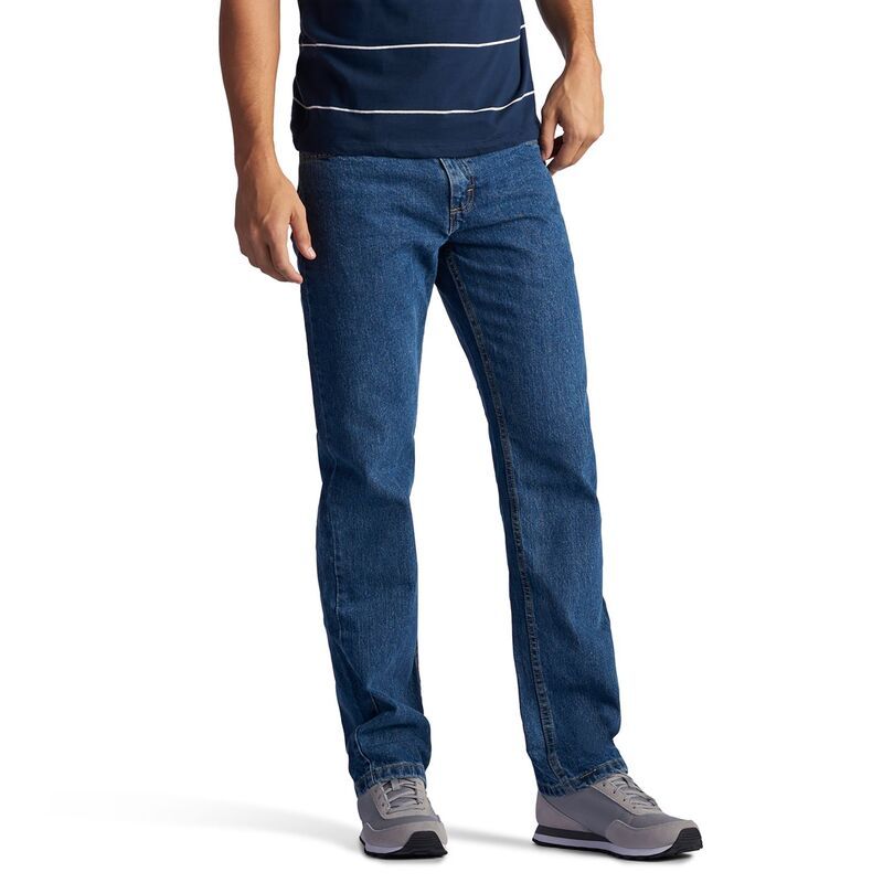 リー メンズ ボトムス デニムパンツ レギュラーフィット ストレート ジーンズ Mens Lee Regular Fit Straight Leg Jeans Medium Stone ストーン