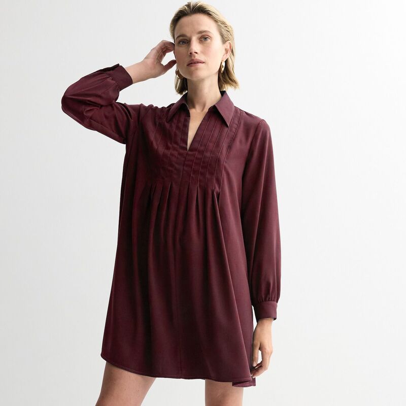 ナインウェスト レディース トップス ワンピース ミニ Womens Nine West Pintuck Mini Dress Maddie Plum プラム