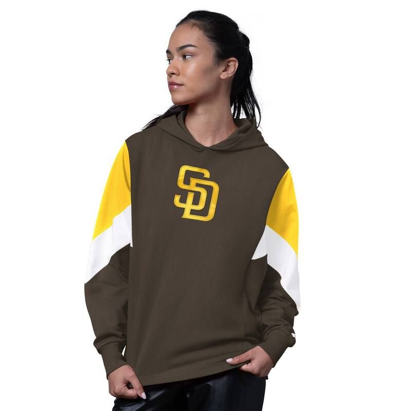 スターター レディース トップス Tシャツ パーカー Womenstarter Brown San Diego Padrescrimmage Pullover Hoodie Pad Brown ブラウン