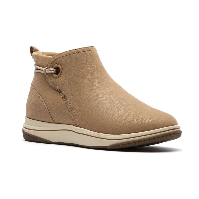 クラークス レディース シューズ ブーツ・レインブーツ ダービー アンクル Clarks Cloudsteppers Breeze Derby Womens Wedge Ankle Boots Camel Textile キャメル