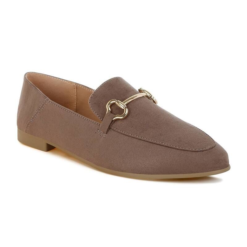 ロンドンラグ レディース シューズ スリッポン・ローファー London Rag Noltas Womens Bit Detail Flat Loafers Taupe トープ