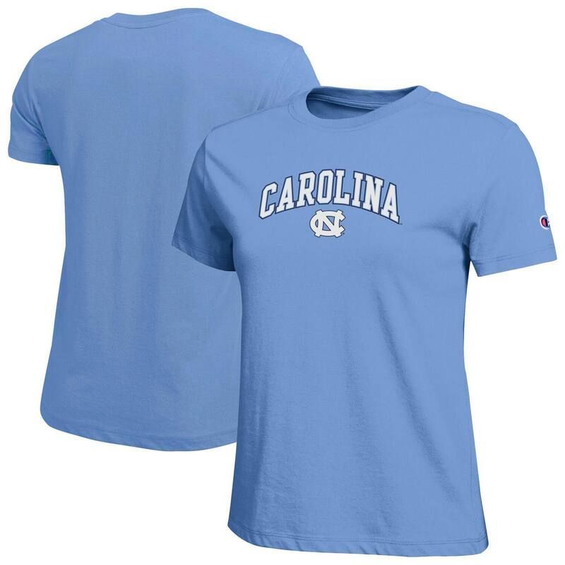 チャンピオン レディース トップス Tシャツ ロゴ ヒール Womens Champion Light Blue North Carolina Tar Heels Arched Over Logo TShirt Unc Light ブルー