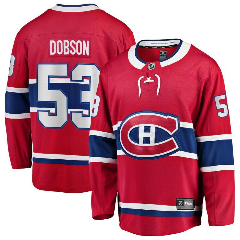 ファナティクス メンズ トップス Tシャツ ジャージー Mens Fanatics Noah Dobson Red Montreal Canadiens Home Breakaway Jersey Cnd Red レッド