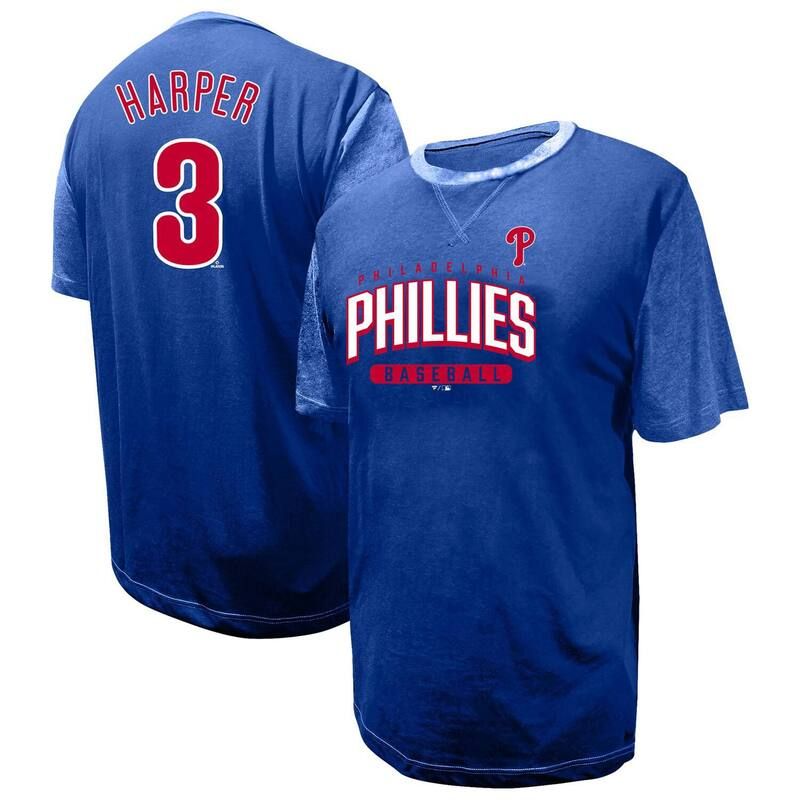 プロファイル メンズ トップス Tシャツ トール Mens Profile Bryce Harperoyal Philadelphia Phillies Big Tall Name Number TShirt Phl Blue ブルー
