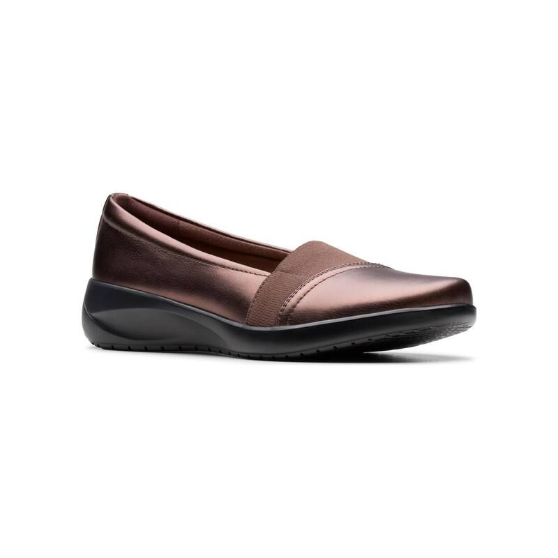 クラークス レディース シューズ スリッポン・ローファー Clarks Kaetlyn Rhea Womens Casual SlipOn Shoes Bronze Metallic メタリック