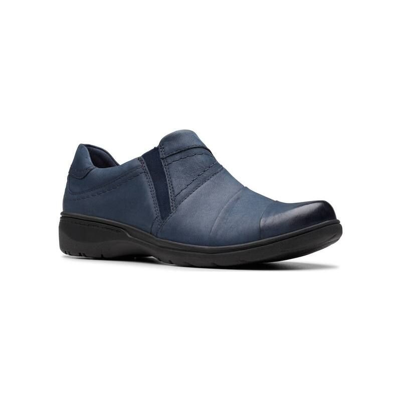 クラークス レディース シューズ スリッポン・ローファー Clarks Carleigh Abby Womens Nubuck SlipOn Casual Shoes Navy Nubuck ネイビー