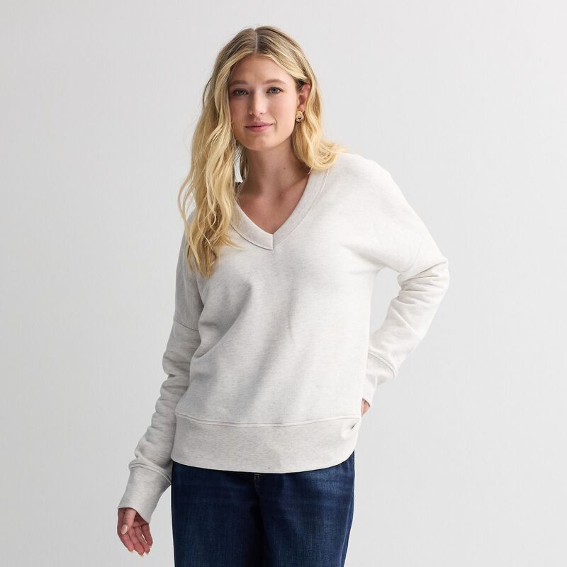 ソノマ レディース トップス Tシャツ Vネック スウェット フリース Womensonoma Goods For Life Relaxed Fleece VNeck Sweatshirt Dapple Grey Heather グレー