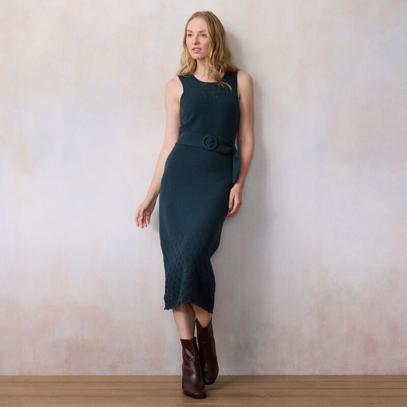 LC Lauren Conrad レディース トップス ワンピース セーター ノースリーブ マキシ Womens LC Lauren Conrad Sleeveless Belted Maxi Sweater Dress Chinook Forest フォレス