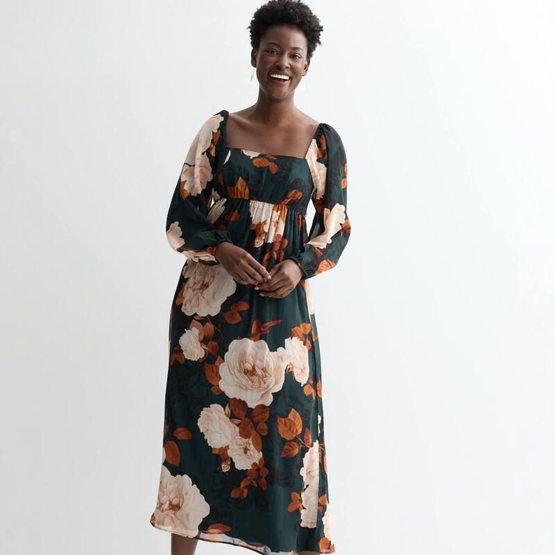 ロンドンタイムス レディース トップス ワンピース シャーリング マキシ Womens London Timesquare Neck Smocked Back Maxi Dress Teal Floral ティール 12,464円