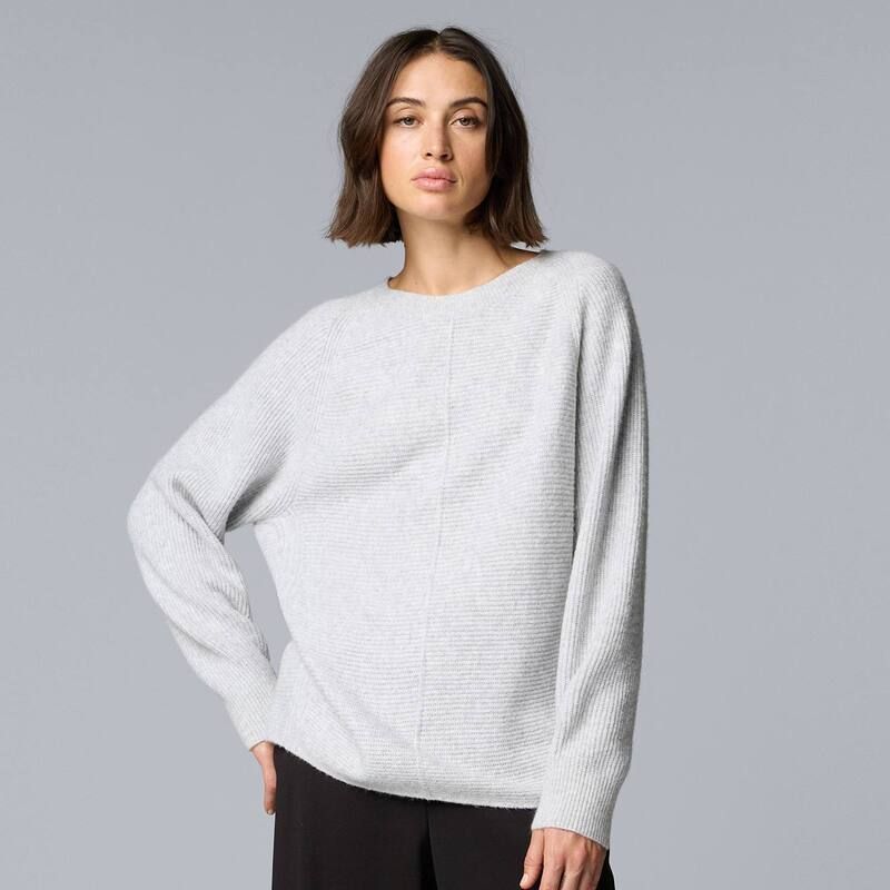 ヴェラウォン レディース アウター ニット・セーター クルーネック Womensimply Vera Wang Crewneck Pullover Sweater Light Gray Fox Heather グレー