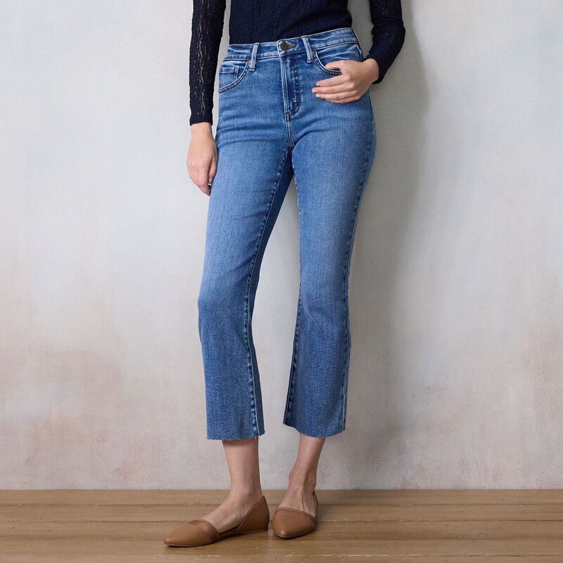 LC Lauren Conrad レディース ボトムス デニムパンツ クロップド ジーンズ LC Lauren Conrad High Rise Cropped Kickflare Jeans Lc Willowash