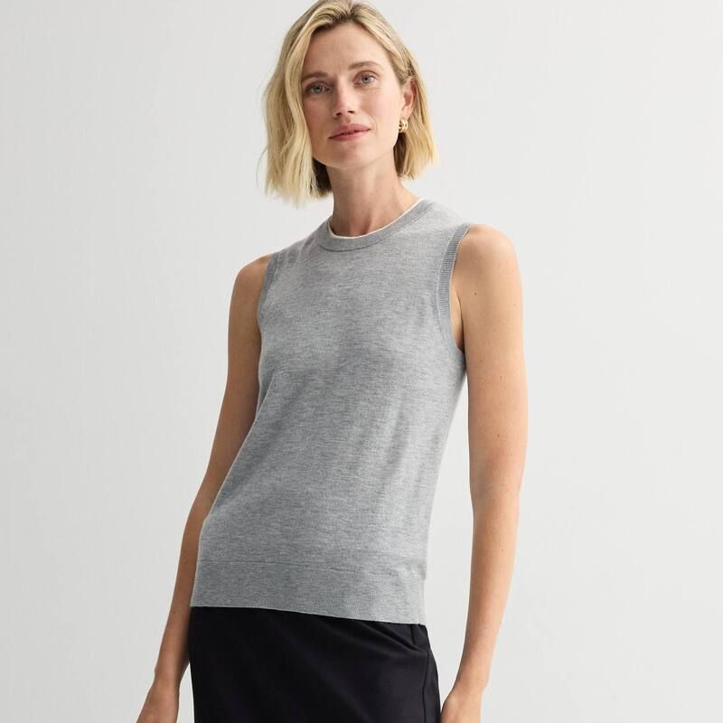 ナインウェスト レディース アウター ニット・セーター クルーネック Womens Nine West Crewneck Sweater Shell Dark Metal Heather ヘザー