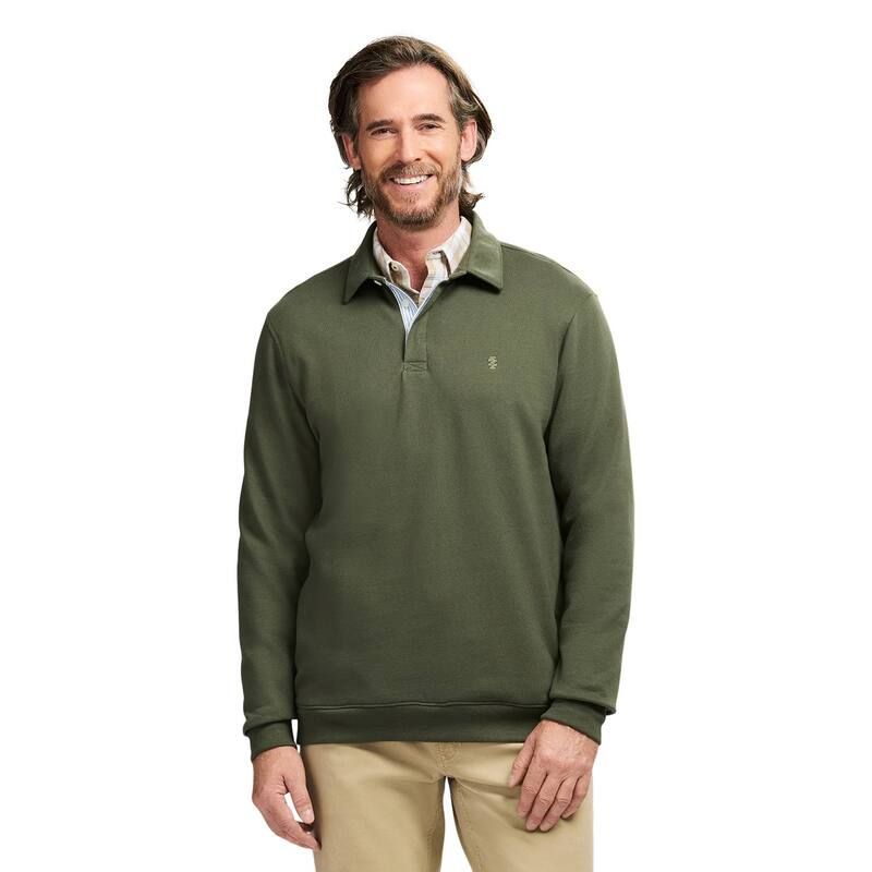 アイゾッド メンズ トップス Tシャツ ポロシャツ フリース Mens IZOD Lux Fleece Pullover Polo Dark Green グリーン