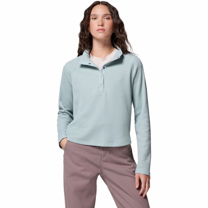 コロンビア レディース トップス Tシャツ Womens Columbia Waffle Half Snapullover Crushed Blue ブルー
