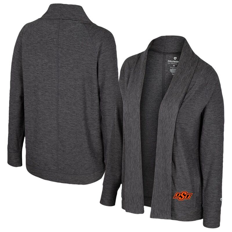 コロシアム レディース アウター ニット・セーター カーディガン Womens Colosseum Charcoal Oklahoma State Cowboys Dash Cardigan Oks Charco チャコール