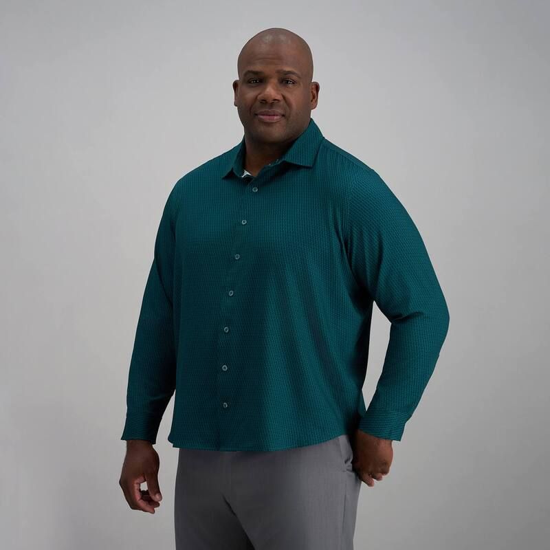 ハガー メンズ トップス Tシャツ プリントール ダウン Big Tall Haggar Long Sleeve Performance ButtonDown Print Shirt Dark Green グリーン 10,860円