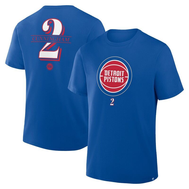 ファナティクス メンズ トップス Tシャツ Mens Fanatics Cade Cunningham Blue Detroit Pistons In The Paint Name Number TShirt Pis Blue ブルー