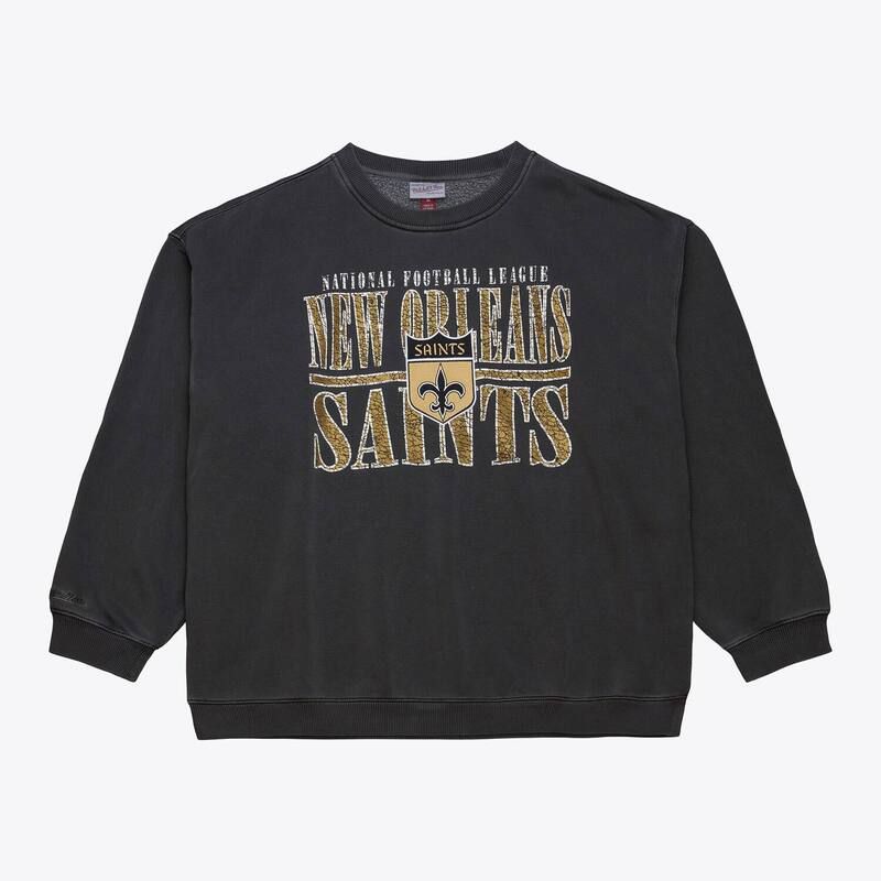 ミッチェルネス メンズ トップス Tシャツ ヴィンテージ スウェット ダウン ロゴ Mens Mitchell Ness Black New Orleansaints Downtown Crew Vintage Logo Sweatshirt Snt Blac