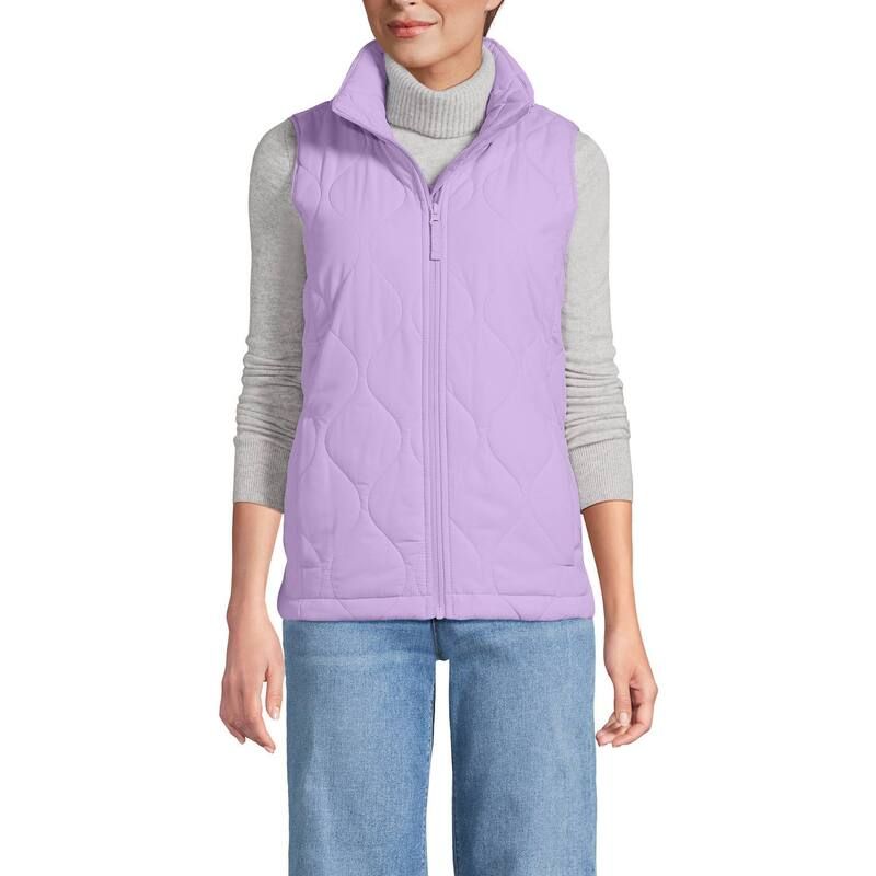 ランズエンド レディース アウター ジャケット・ブルゾン キルティング トール ベスト Womens Tallands End FeatherFree Quilted Insulated Vest Whisper Lilac ライラック